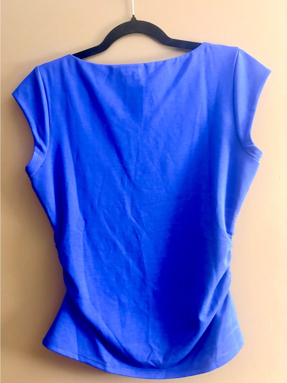 Boat Neck Short Sleeve Knit Top — Vibrant Cobalt Blue. Never Worn - Picture 4 of 4